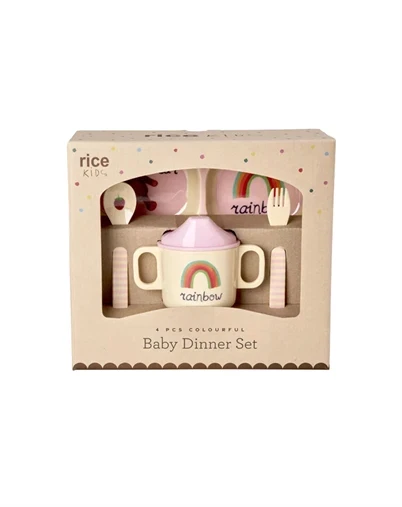 Rice Kids - Baby Spisesæt - Pink 